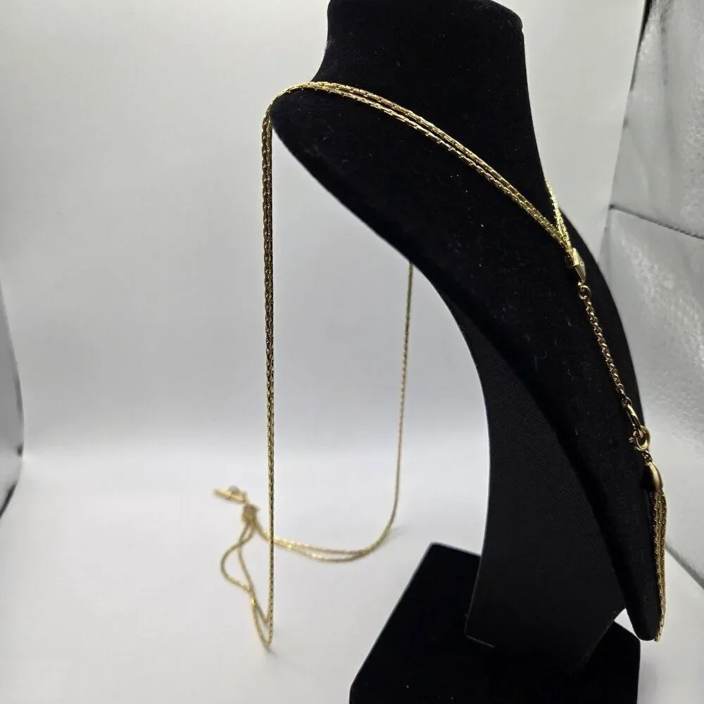 Vera Bradley Gold Tone Lariat Necklace Multi Strand